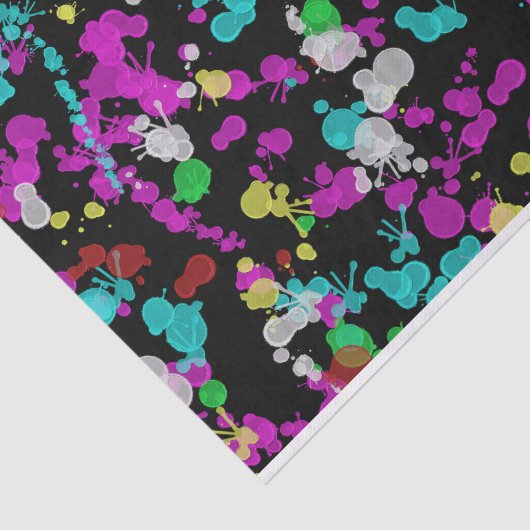 黒い背景にネオンの絵を描(ばちゃばちゃ)跳ねる 薄葉紙 (詳細)