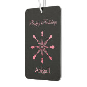 黒い背景にピンクの雪が積もる カーエアーフレッシュナー (左)