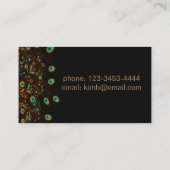 黒い背景にピーコックの羽 名刺 (裏面)