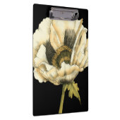 黒い背景にポピーのクリーム色の花 クリップボード (右)