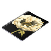 黒い背景にポピーのクリーム色の花 ノートブック (左側)