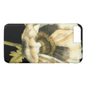 黒い背景にポピーのクリーム色の花 Case-Mate iPhoneケース (裏面(横))
