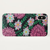 黒い背景にマゼンタの花 Case-Mate iPhoneケース (裏面(横))