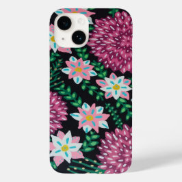 黒い背景にマゼンタの花 Case-Mate iPhone 14ケース