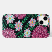 黒い背景にマゼンタの花 Case-Mate iPhoneケース (裏面 (横))