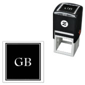 黒い背景にモノグラム セルフインキングスタンプ (インサイチュ)