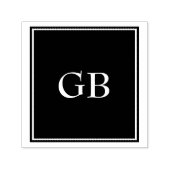 黒い背景にモノグラム セルフインキングスタンプ (デザイン)