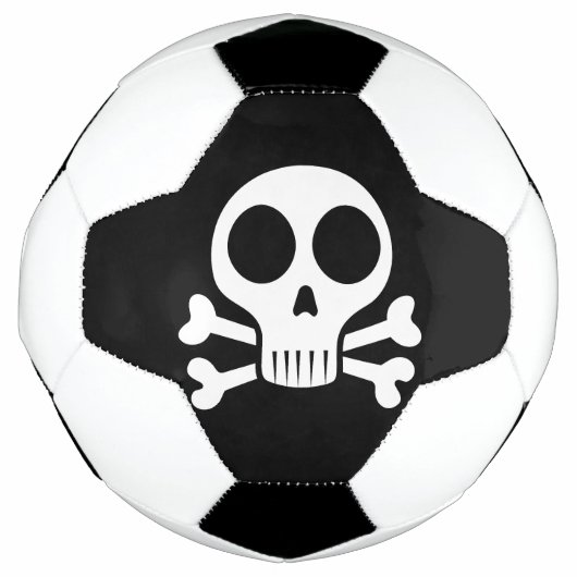 黒い背景に不気味なスカル サッカーボール (正面)
