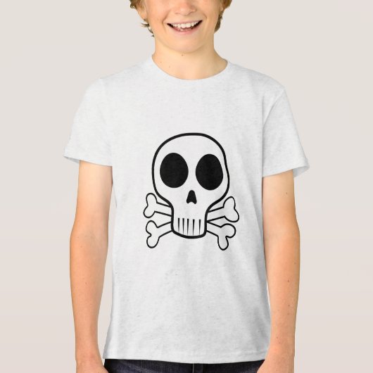 黒い背景に不気味なスカル トライブレンドTシャツ (正面)