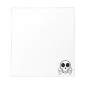 黒い背景に不気味なスカル ノートパッド (正面)