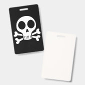 黒い背景に不気味なスカル バッジ (表裏)