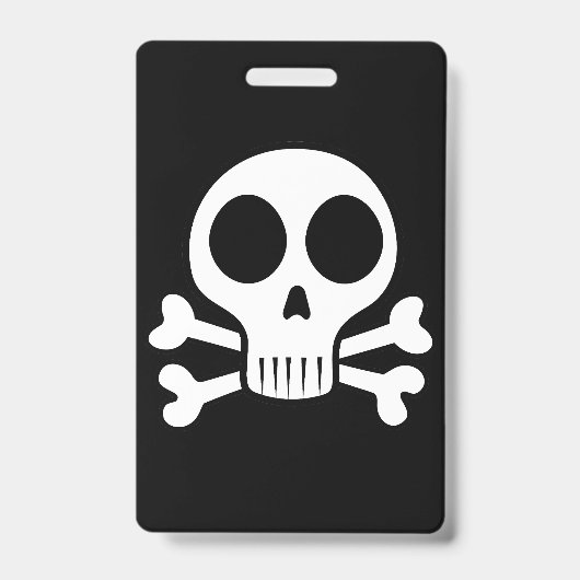 黒い背景に不気味なスカル バッジ (表面)