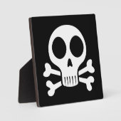 黒い背景に不気味なスカル フォトプラーク (正面)