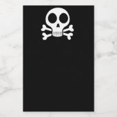 黒い背景に不気味なスカル フードラベル (シングルラベル)