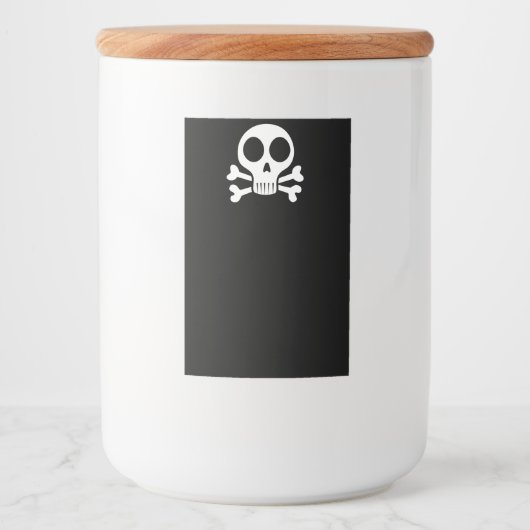 黒い背景に不気味なスカル フードラベル (正面)