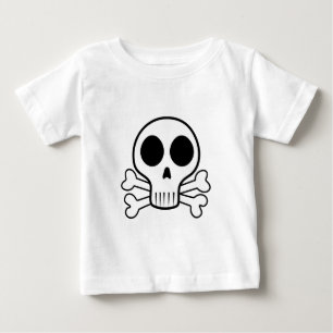 黒い背景に不気味なスカル ベビーTシャツ