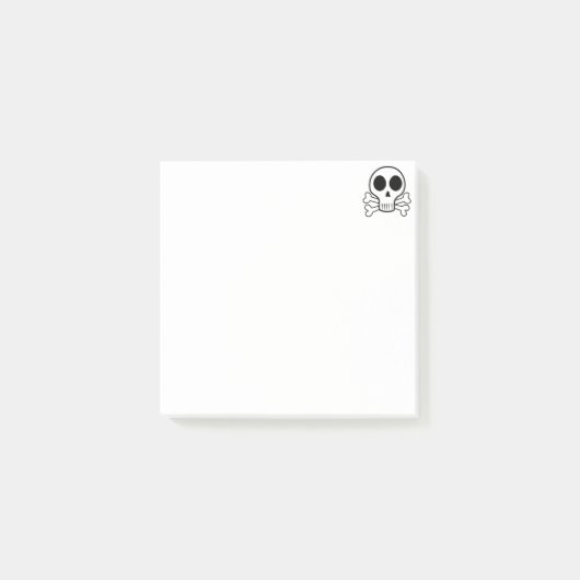 黒い背景に不気味なスカル ポストイット (正面)