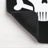 黒い背景に不気味なスカル マウスパッド (コーナー)