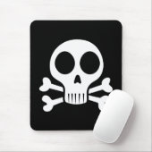 黒い背景に不気味なスカル マウスパッド (マウス)