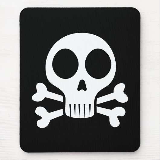 黒い背景に不気味なスカル マウスパッド (正面)
