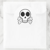 黒い背景に不気味なスカル ラウンドシール (バッグ)