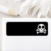 黒い背景に不気味なスカル ラベル (インサイチュ)