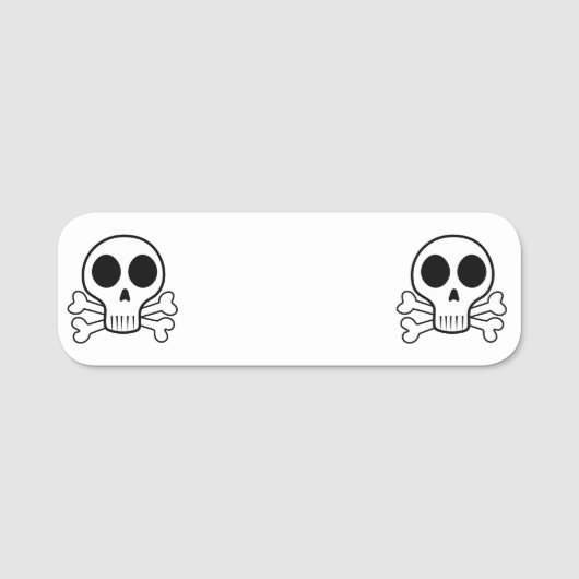 黒い背景に不気味なスカル 名札 (正面)