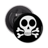 黒い背景に不気味なスカル 栓抜き (正面)