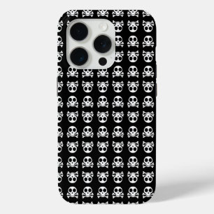 黒い背景に不気味なスカル iPhone 15 PROケース