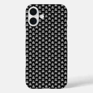 黒い背景に不気味なスカル iPhone 16 PLUSケース