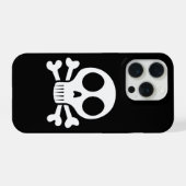 黒い背景に不気味なドクロ iPhoneケース (裏面横)