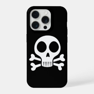 黒い背景に不気味なドクロ iPhone 15 PROケース