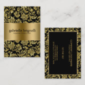 黒い背景に光沢のある金ゴールドが表示される 名刺 (正面/裏面)