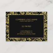 黒い背景に光沢のある金ゴールドが表示される 名刺 (裏面)