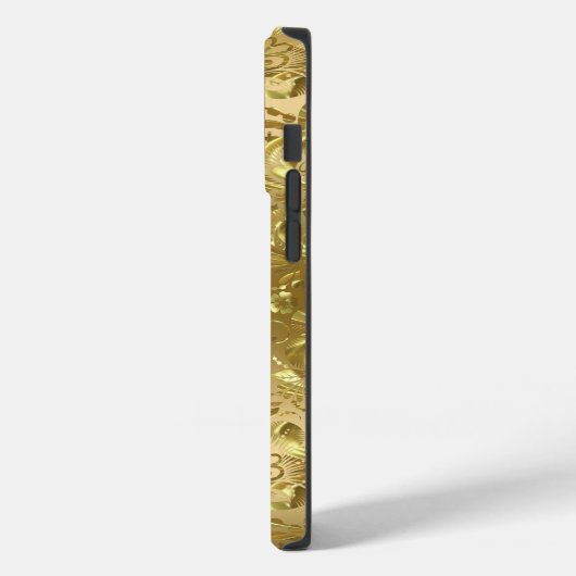 黒い背景に光沢のある金ゴールドが表示される Case-Mate iPhoneケース (裏面 / 左)