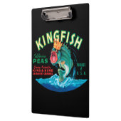 黒い背景に冠をかぶったバスフィッシュ クリップボード (左)