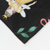 黒い背景に可愛いクリスマスくるみ割り フリースブランケット (角)