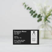 黒い背景に対するアイチャート 名刺 (スタンド正面)