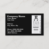 黒い背景に対するアイチャート 名刺 (正面)