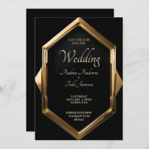 黒い背景に対するミニマル金ゴールドフレーム