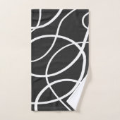 黒い背景に対する白いループ バスタオルセット (ハンドタオル)