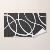 黒い背景に対する白いループ バスタオルセット (ハンドタオル)