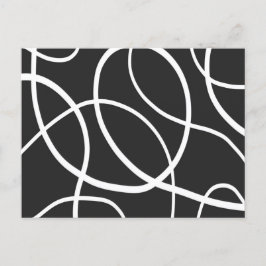 黒い背景に対する白いループ ポストカード