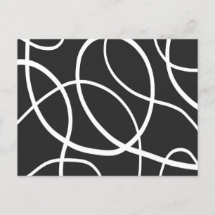 黒い背景に対する白いループ ポストカード