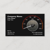 黒い背景に対する自動速度計 名刺 (正面)