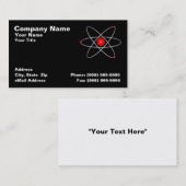 黒い背景に対する赤い原子 名刺 (正面/裏面)