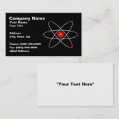 黒い背景に対する赤い原子 名刺 (正面/裏面)