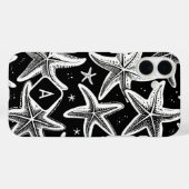 黒い背景に手描きヒトデ Case-Mate iPhoneケース (裏面 (横))