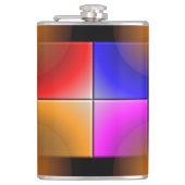 黒い背景に明るい色の正方形 フラスク (正面)