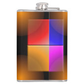 黒い背景に明るい色の正方形 フラスク (裏面)